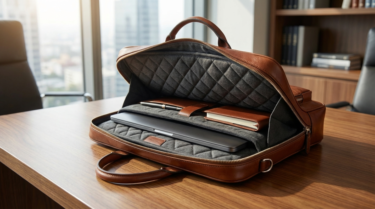 Leather Briefcases with Padded Laptop Compartments